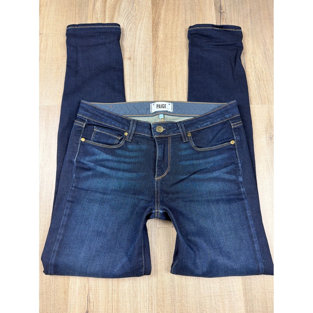 Paige Skyline Skinny Jeans Women 27 Indigo‎ Dark Wash Stretch Denim Surface